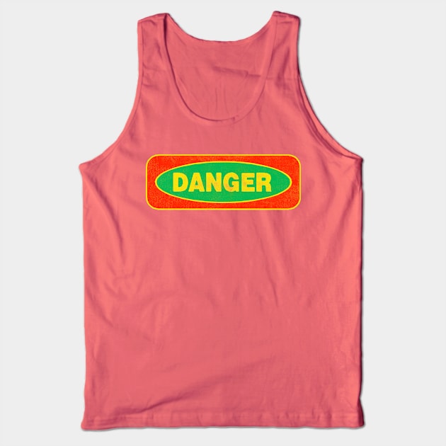 Danger - red & yellow on green Tank Top by BrownWoodRobot